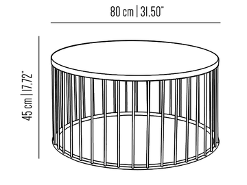 CAGE 05 - Round brass coffee table by Il Bronzetto - view 3